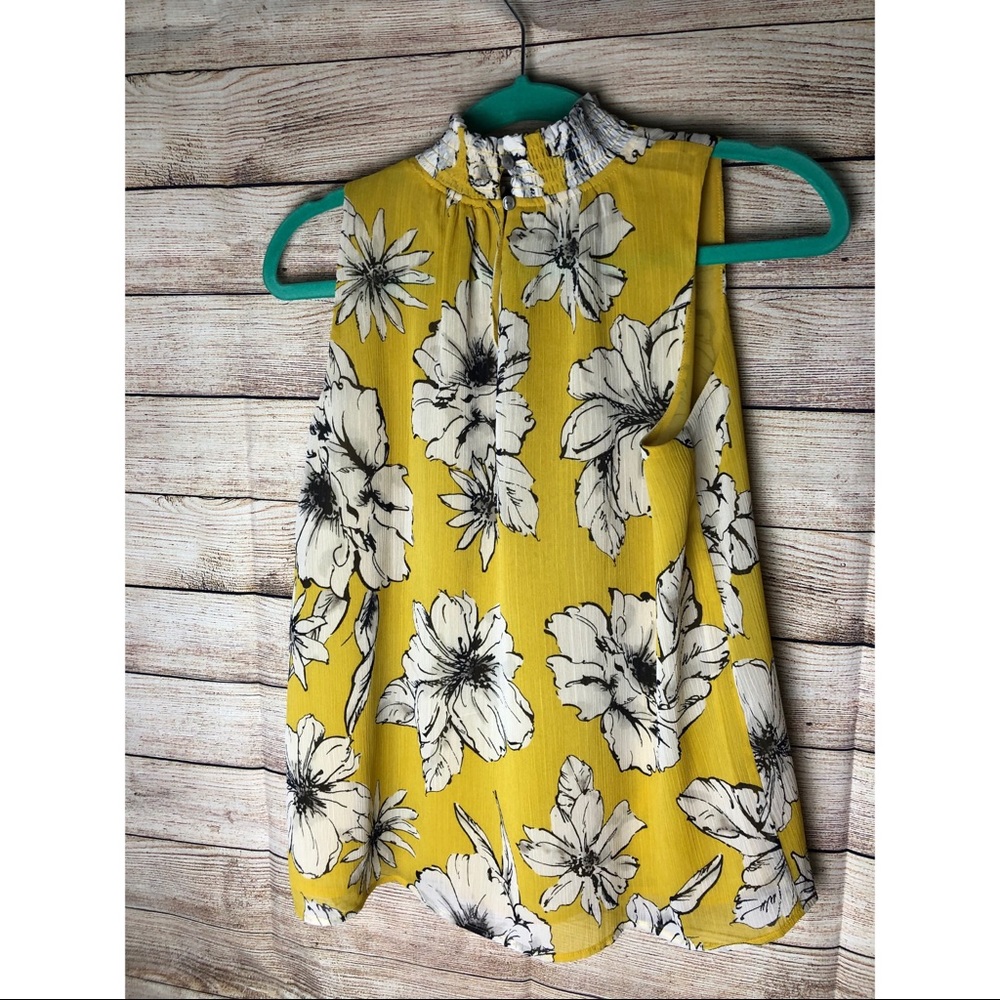 Ann Taylor factory small petite yellow & black top - Picture 2 of 4
